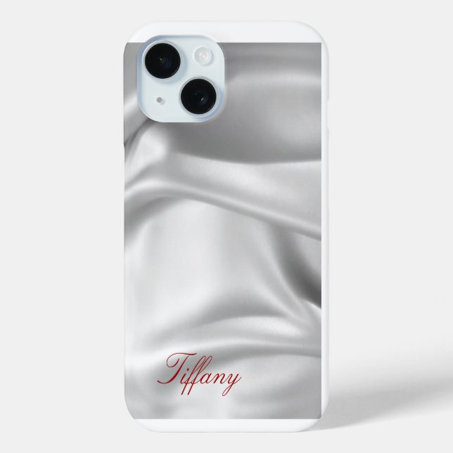 Elegante Silver Satin Silk Custom Phone Case (Rückseite)