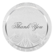 Elegante Silver Script Stickers