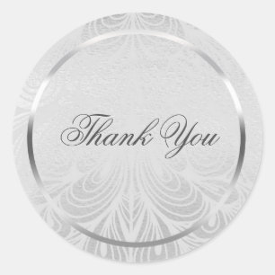 Elegante Silver Script Stickers