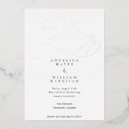 ELEGANTE SILVER SCRIPT WEDING INVITATION | MINIMAL FOLIENEINLADUNG