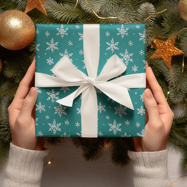 Elegante Silver Snowflake | Winterurlaub Geschenkpapier (Von Creator hochgeladen)