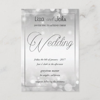 Elegante Silver Wedding Einladung