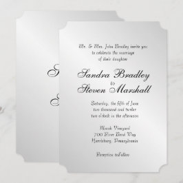 Elegante Silver Wedding Einladung 5"x 7"