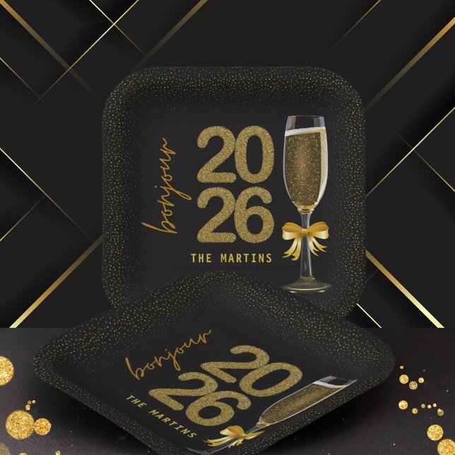 Elegante Silvester Champagner Pappteller (Von Creator hochgeladen)