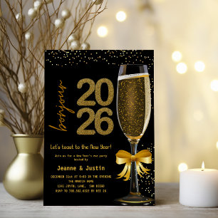 Elegante Silvesterparty-Einladung mit Champagner Einladung