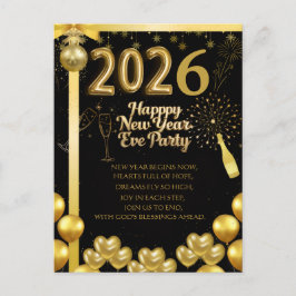 Elegante Silvesterparty-Einladungskarte Postkarte