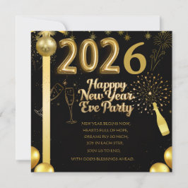 Elegante Silvesterparty-Einladungskarte Save The Date