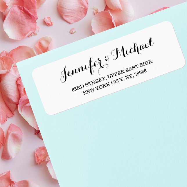 Elegante Simple Bride Groom Weddings Rücksendeadre (Elegant Simple Bride Groom Weddings Return Address Label)