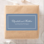 Elegante Simple Classic Blue Wedding Rücksendeadre<br><div class="desc">Besteht aus einfachen geraden Rahmen mit klassischem kursiven Schrift und Serifentypografie. Diese Elemente sind einfach,  zeitlos und klassisch. Dieses wurde von White Paper Birch Co. exklusiv für Zazzle entworfen. Abrufbar unter: http://www.zazzle.com/store/whitepaperbirch</div>