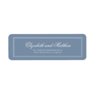 Elegante Simple Classic Blue Wedding Rücksendeadre