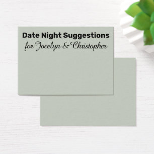 Elégante, Simple Date Nuit Suggestions Sage Card