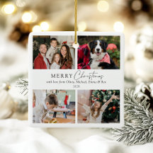 Elegante Simple Family 4 FotoCollage Weihnachten
