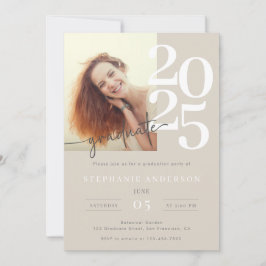 Elegante Simple Foto Script Graduation Party Einladung