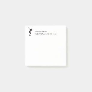 Elegante Simple Golf Player Personal Stationery Post-it Klebezettel