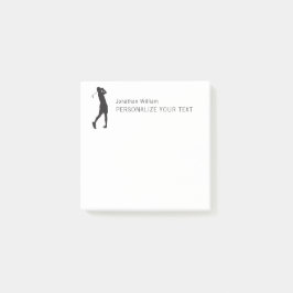 Elegante Simple Golf Player Personal Stationery Post-it Klebezettel