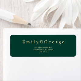 Elegante Simple Green Gold Moderne Rücksendeadress