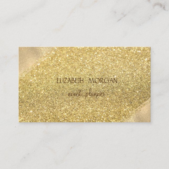 Elegante Simple Imitate Gold Glitzer Bokeh Visitenkarte (Vorderseite)