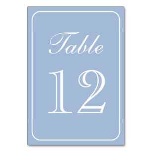 Elegante Simple Light Blue Tischnummer