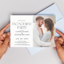 Elegante Simple Modern 2 Foto Engagement Party