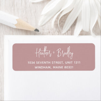 Elegante Simple Pink Dusty Rose Rücksendeadresse