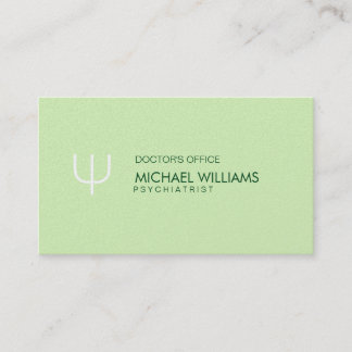 Elegante simple profesión psicólogo verde claro visitenkarte