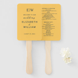 Elegante Simple Ray Blume mit Monogram Wedding Fächer