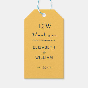 Elegante Simple Ray Blume mit Monogram Wedding Geschenkanhänger