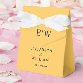 Elegante Simple Ray Blume mit Monogram Wedding Geschenkschachtel