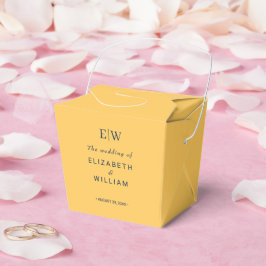 Elegante Simple Ray Blume mit Monogram Wedding Geschenkschachtel