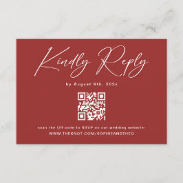 Elegante Simple Red Christmas RSVP Card Begleitkarte