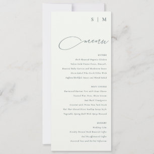 Elegante Simple Script Schwarz-weiß Menu Card Einladung