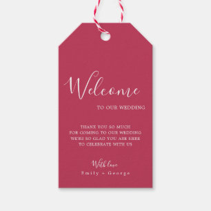 Elegante Simple Viva Magenta Moderne trendige Hoch Geschenkanhänger