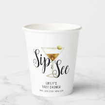 Elegante Sip & See Martini Cocktail Babydusche