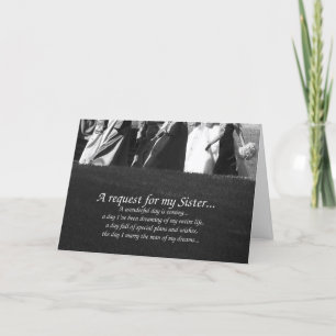 Elegante Sister Trauzeugin Request Card Einladung