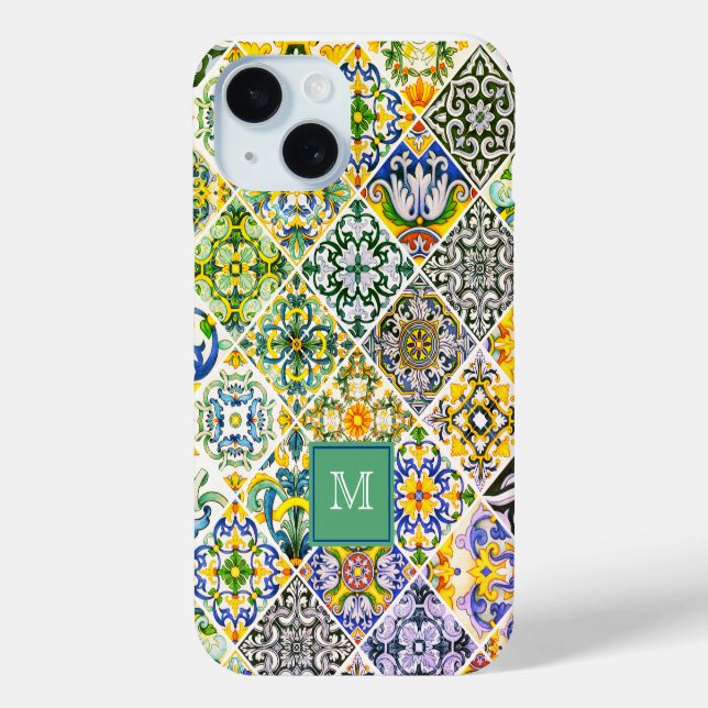 Elegante sizilianische grüne Fliesen Case-Mate iPhone Hülle (Rückseite)