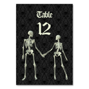 Elegante Skeletons Hochzeit Tischnummer