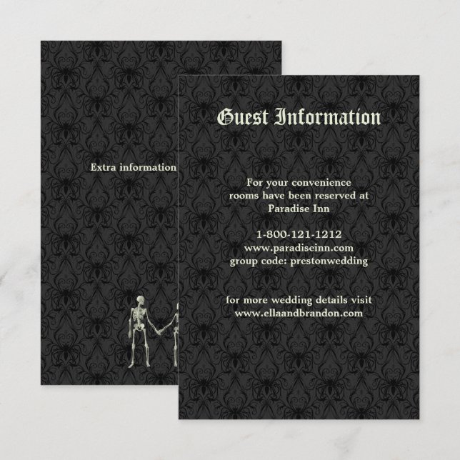 Elegante Skelettverschlusskarte Einladung (Vorne/Hinten)