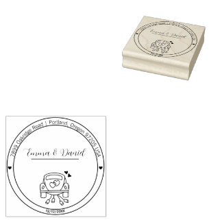 Elegante Skript-Hochzeits-Rücksende-Adresse-Stempe Gummistempel