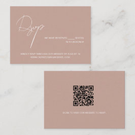 Elegante Skript-Hochzeitswebsite-RSVP in Rosa Begleitkarte