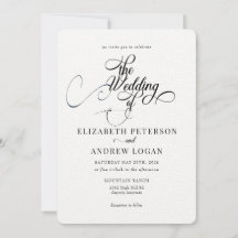 Elegante Skript-Klassische Hochzeitseinladungen