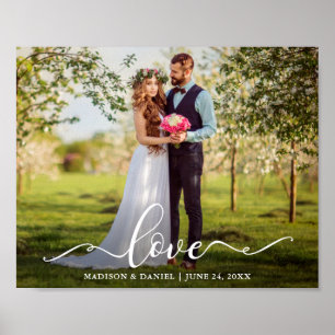 Elegante Skript-Liebes-Hochzeits-Braut-und-Br%C3%A Poster