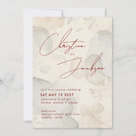 Elegante Skript-Typografie Moderne Creme-Hochzeit Einladung