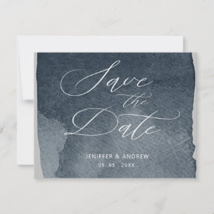 Elegante Skript-Wasserfarben-Wash Save-the-Date-Ka Einladung