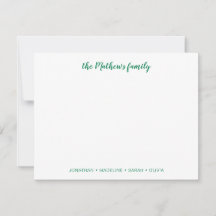 Elegante Skriptfamilie Nachname Forest Green
