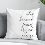 Elegante Skriptkids nennen Personalisierte Familie Kissen<br><div class="desc">Elegante rustikale Kinder nennen sich Personalisiertes Familienwurzelkissen.</div>