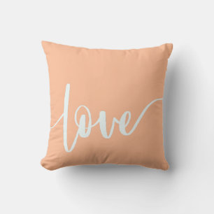 Elegante Skripttopographie hellorange Pachy-LIEBE Kissen