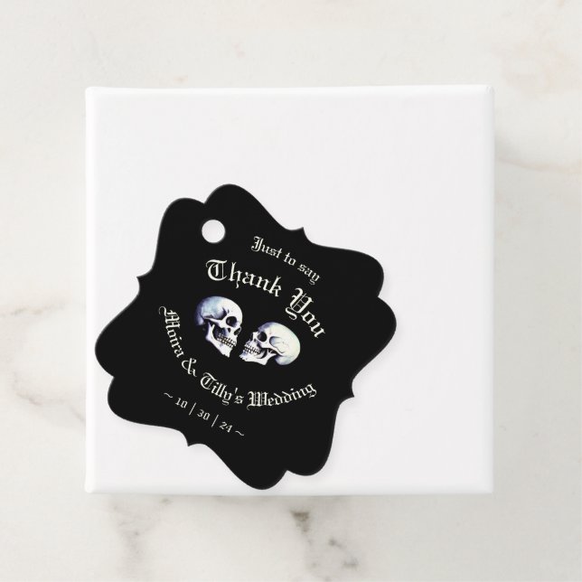 Elegante Skull Personalisiert Gotische Gastgeschen Geschenkanhänger (Beispiel)