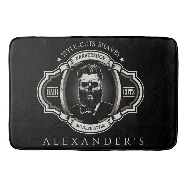 Elegante Skull Personalize Badematte (Vorderseite)
