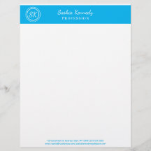 Elegante Sky Blue Beruflich Monogram Business