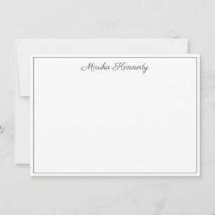 Elegante Slate Gray Script Diamond Signature Mitteilungskarte